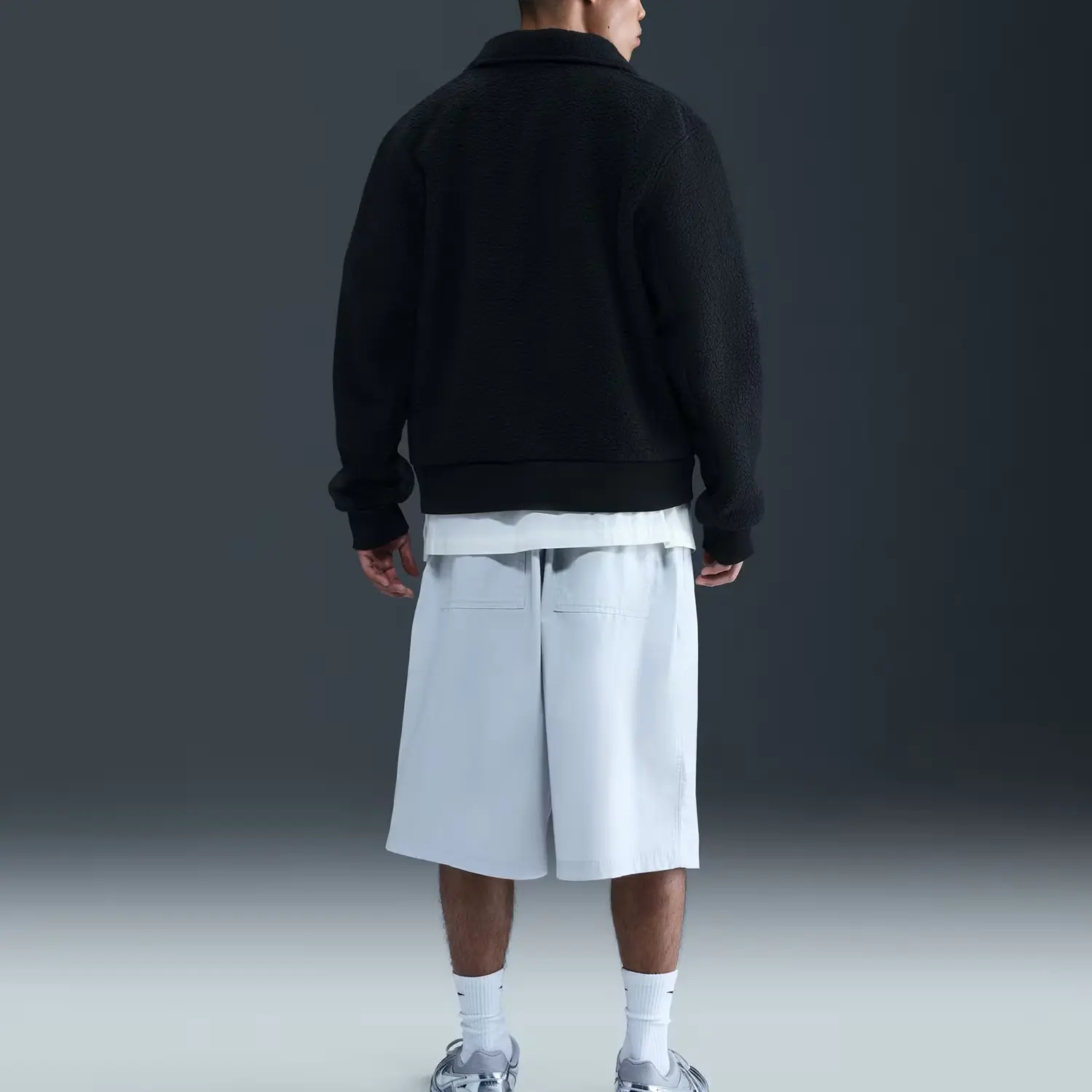 Клубное куртка FW25 SHERPA COACHES Therma FIT с бархатистой текстурой унисекс Nike, черно-белый — фото 4
