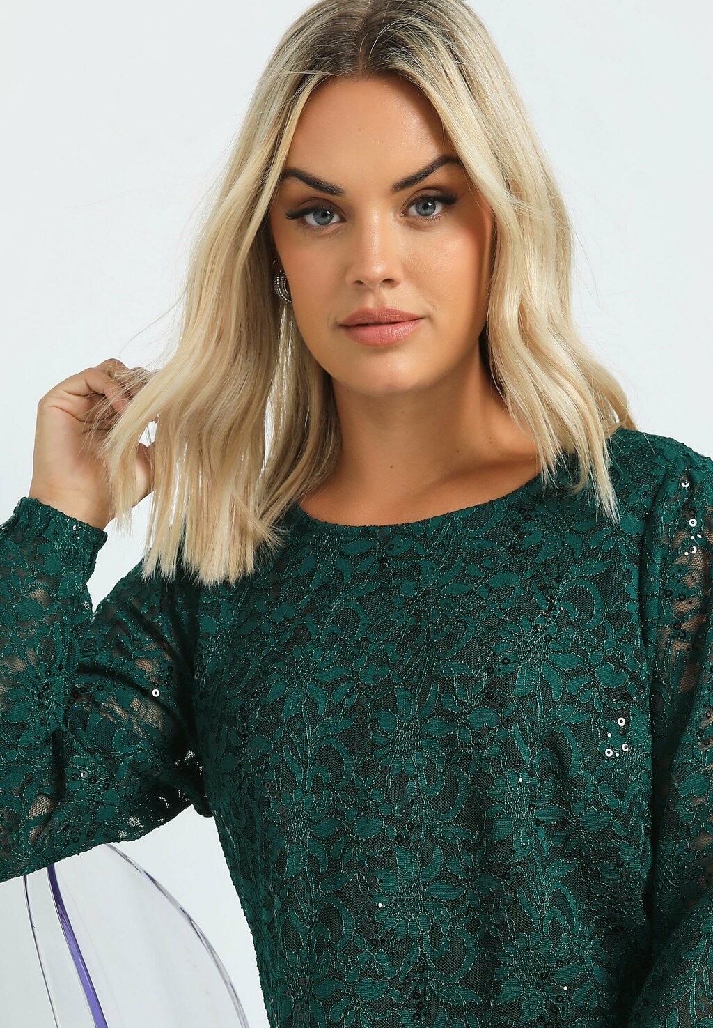 

Блуза SCALLOP HEM Yours Clothing, темно-зеленый
