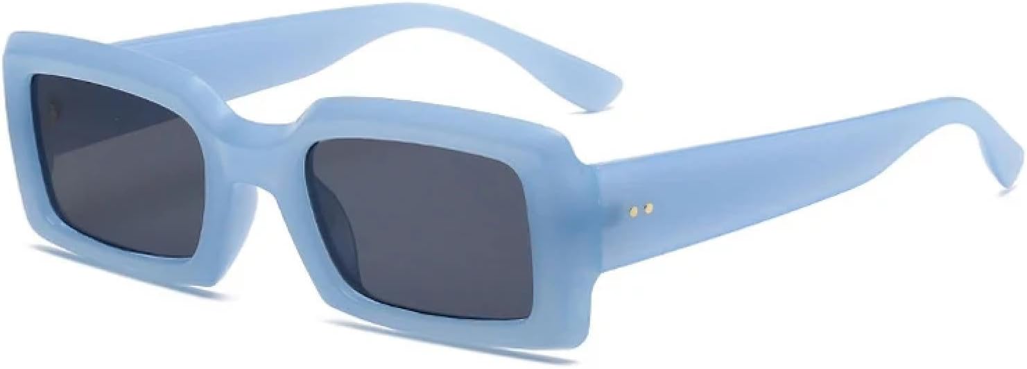 

Популярные модные прямоугольные цветные солнцезащитные очки для женщин в стиле ретро, ​​гелевые, с защитой от УФ-излучения UV400, для мужчин с градиентным покрытием TVTBBVV, Jelly Blue Gray