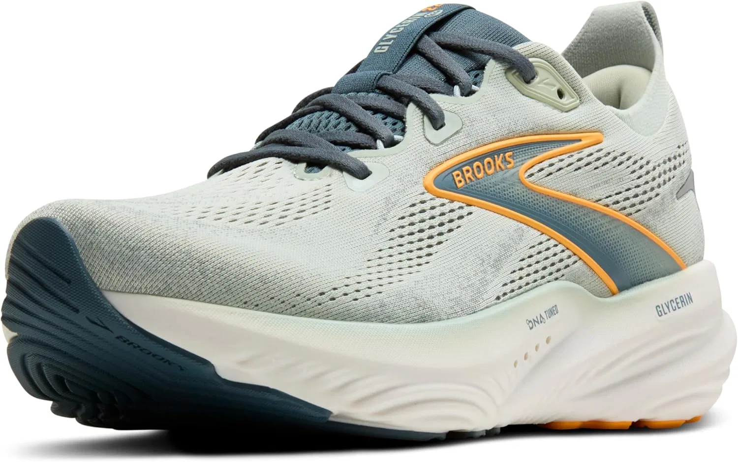 Мужские беговые кроссовки Brooks Glycerin 22 нейтрального цвета, Smoke Stormy Orange