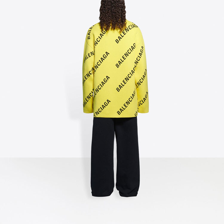 Свитер Balenciaga свободного кроя, желтый — фото 4