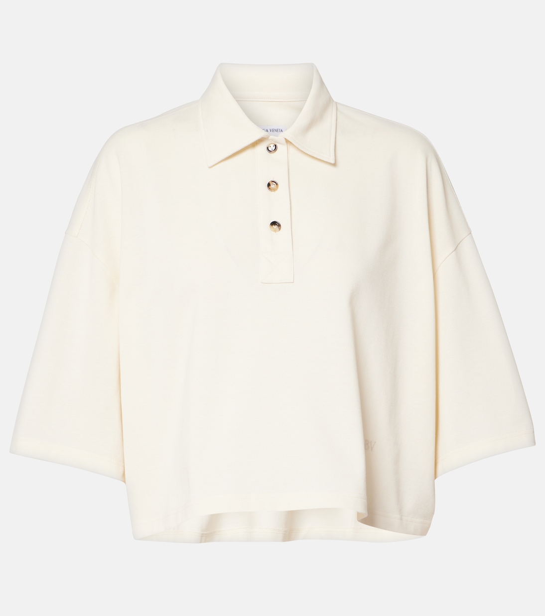 

Обрезанная хлопковая поло Bottega Veneta, Pale Meringue