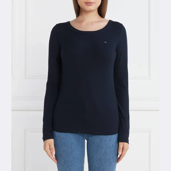 

Блузка узкого кроя в рубчик 5x2 o-nk ls Tommy Hilfiger, синий