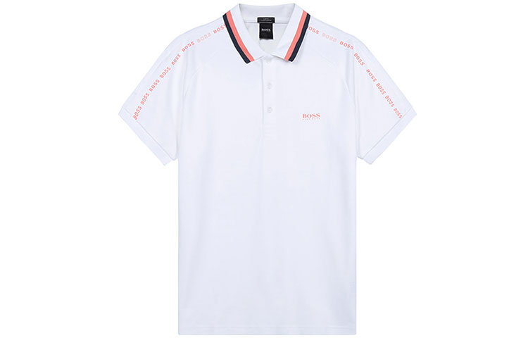 

HUGO BOSS Белая мужская поло с коротким рукавом, Белый, HUGO BOSS Белая мужская поло с коротким рукавом