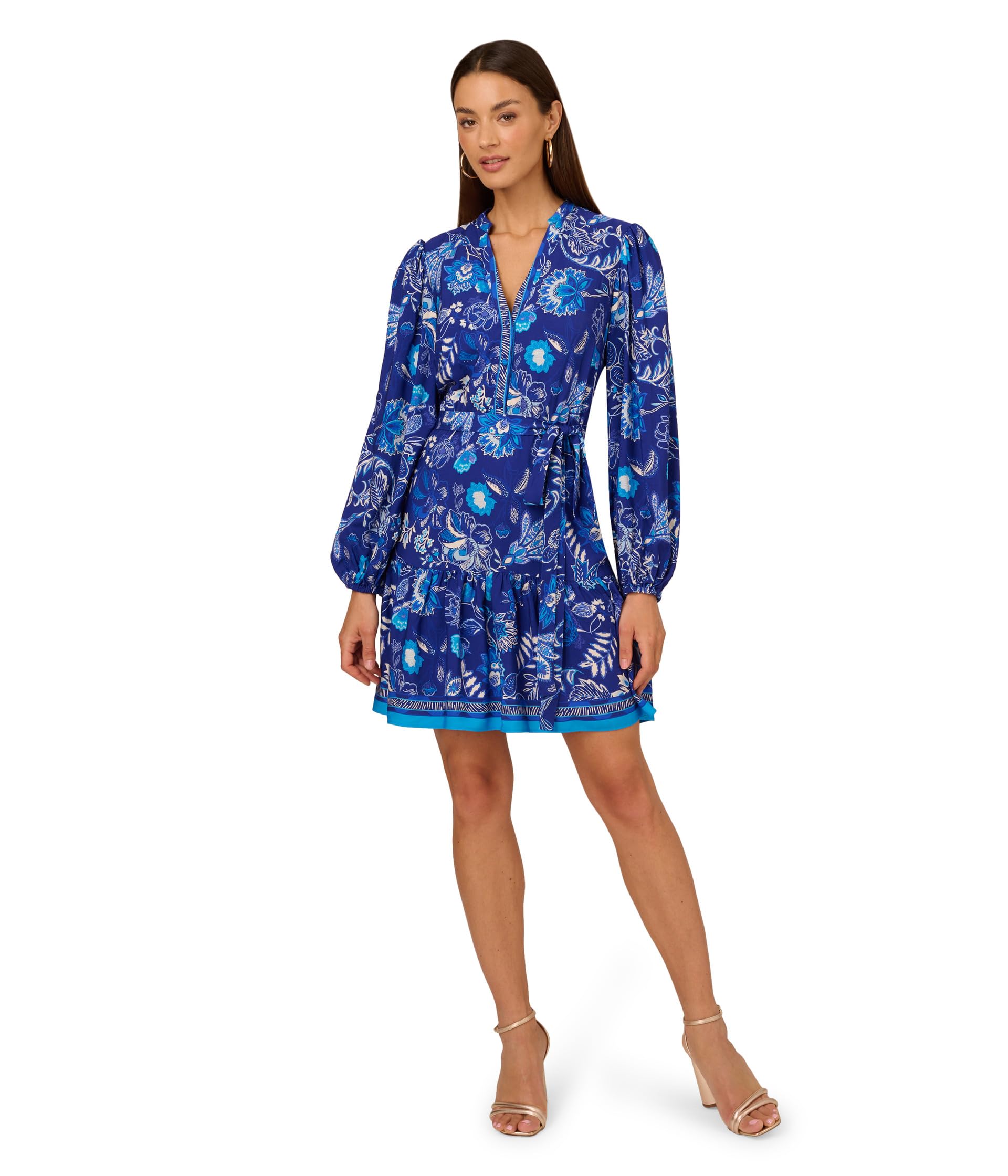 

Платье Adrianna Papell Printed Short Dress, цвет Blue Multi 1
