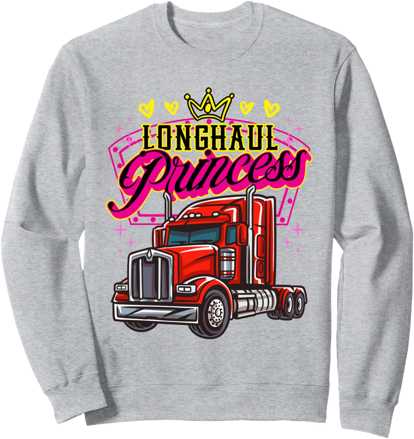 

Прикольная толстовка Longhaul Princess Tracker для водителя грузовика Four1Nine Truckers Official, серый