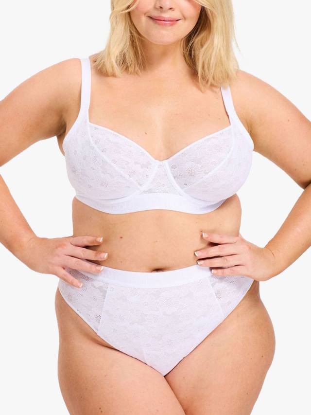 

Кружевные трусики с цветочным узором Oola Lingerie, White