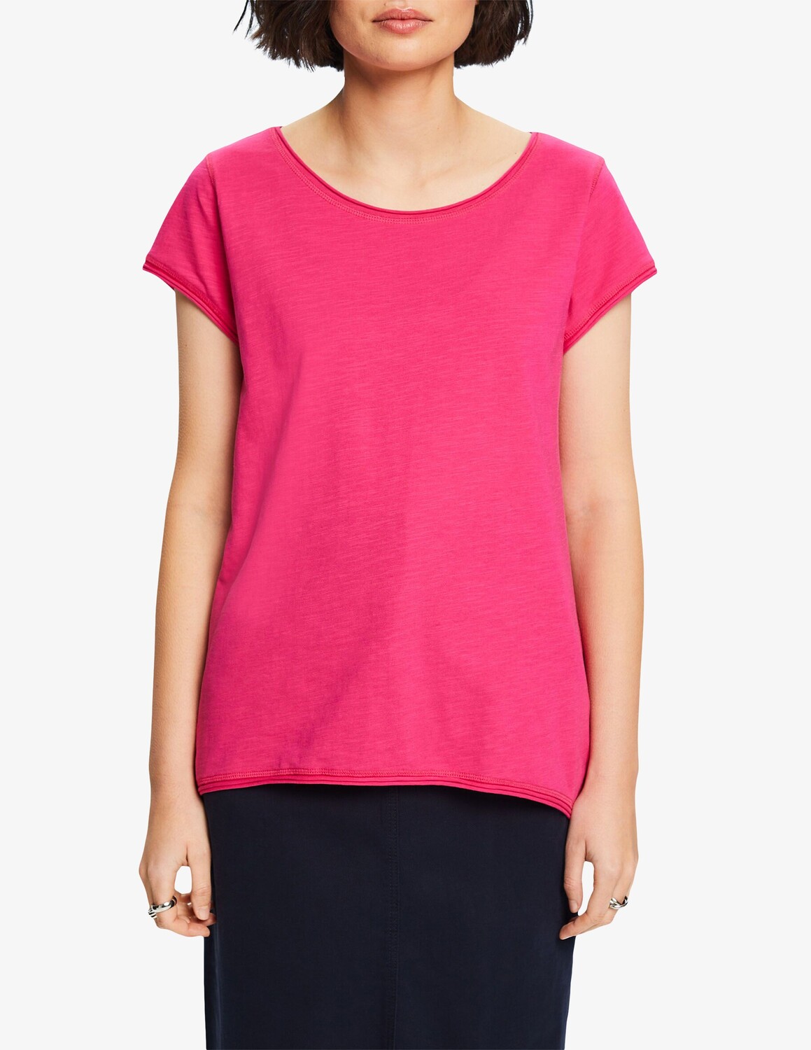 

Хлопковая футболка ESPRIT, фуксия, Розовый, Хлопковая футболка ESPRIT, фуксия