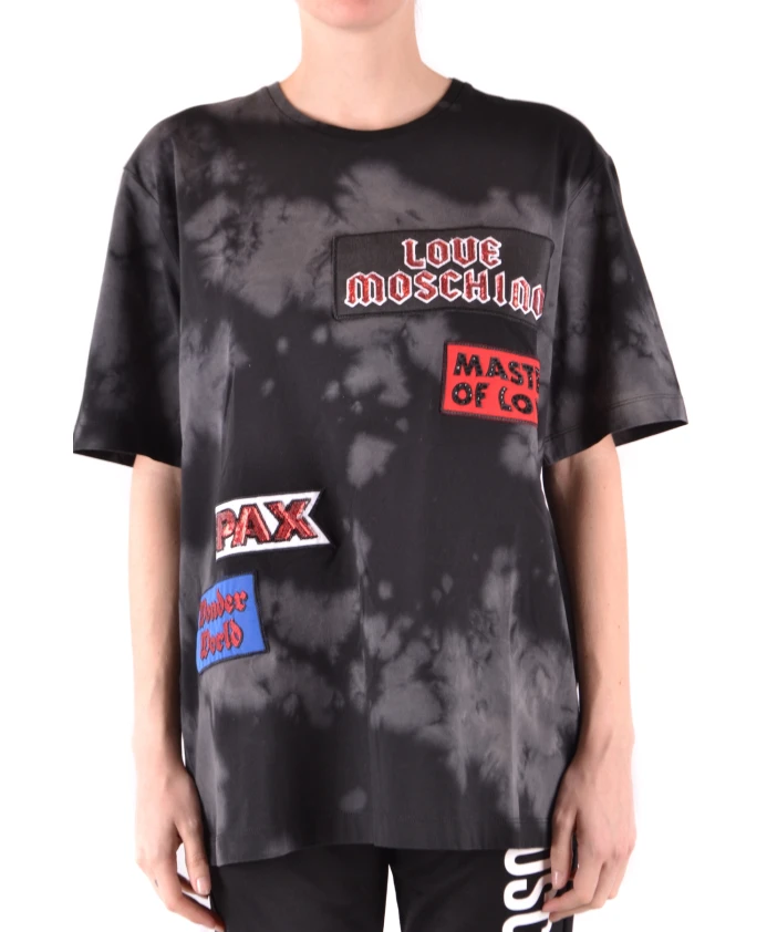 

Черная хлопковая футболка с коротким рукавом Love Moschino, черный