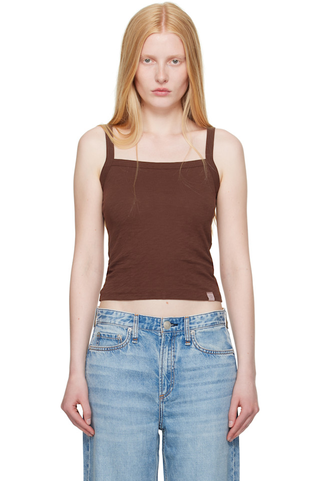 

Массивный топ с квадратным вырезом Rag & Bone, коричневый