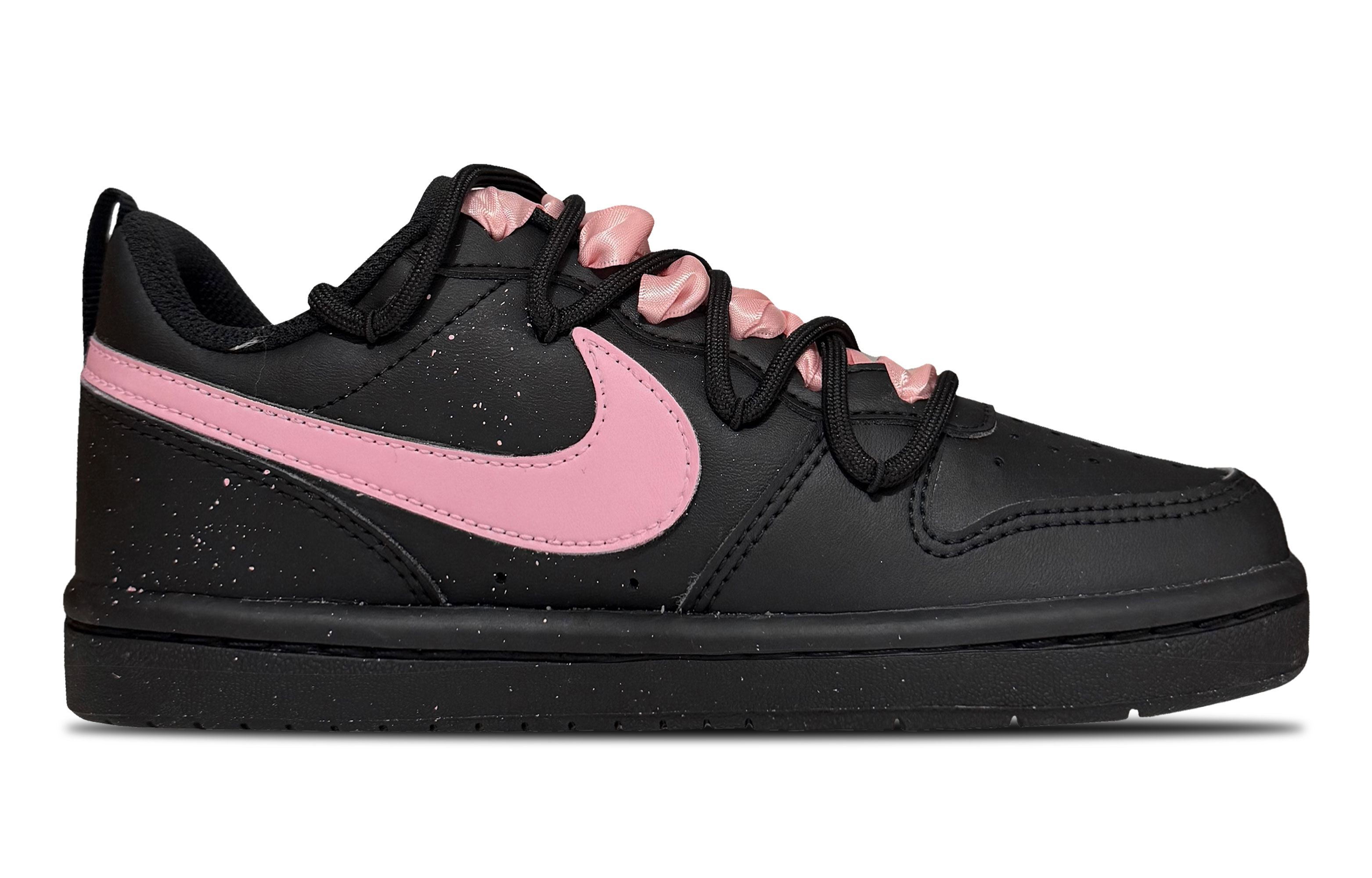 Nike Кроссовки для скейтбординга Court Borough Dark Pink Shooting Slip Resistant низкие детские unisex черные — фото 3