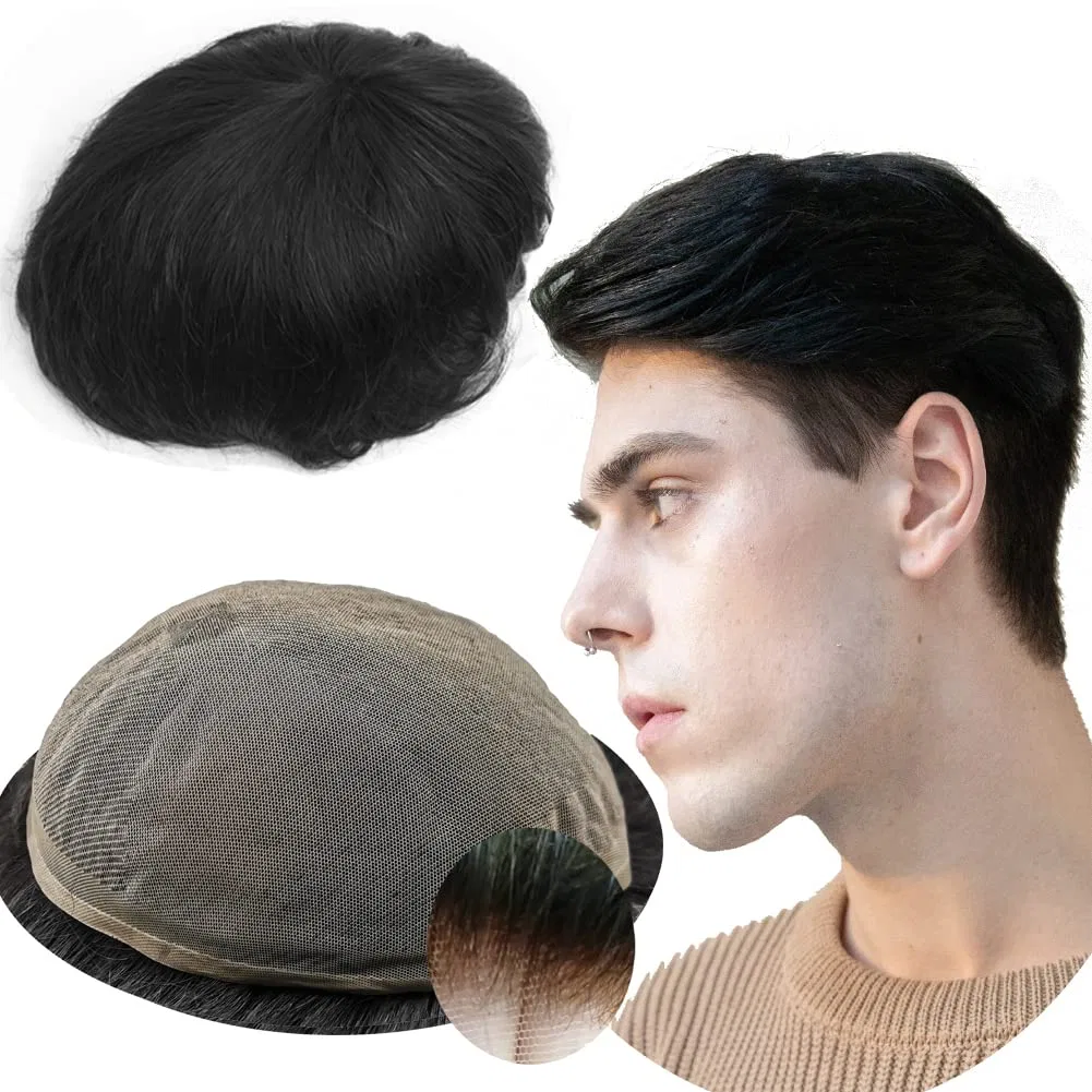 Мужской парик-накладка Yanahair из европейских человеческих волос Yanahair, #1