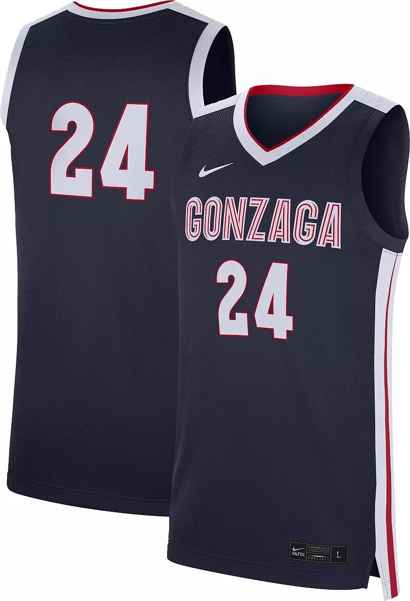 

Мужская синяя баскетбольная майка Nike Gonzaga Bulldogs #24 реплика