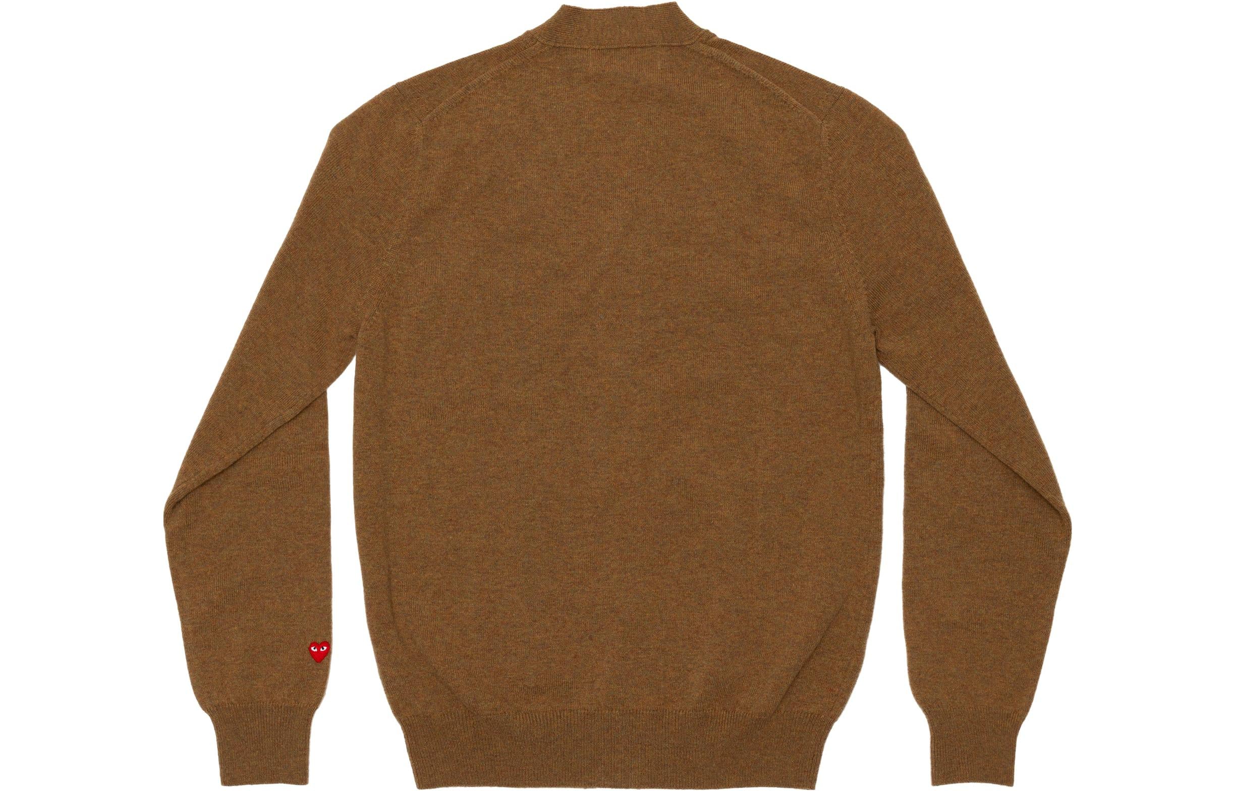 Кардиган COMME des GARCONS PLAY Cardigan Pastel Series Sleeve Heart 'Pastel Camel' AZ-N092-051-3, желто-коричневый — фото 3