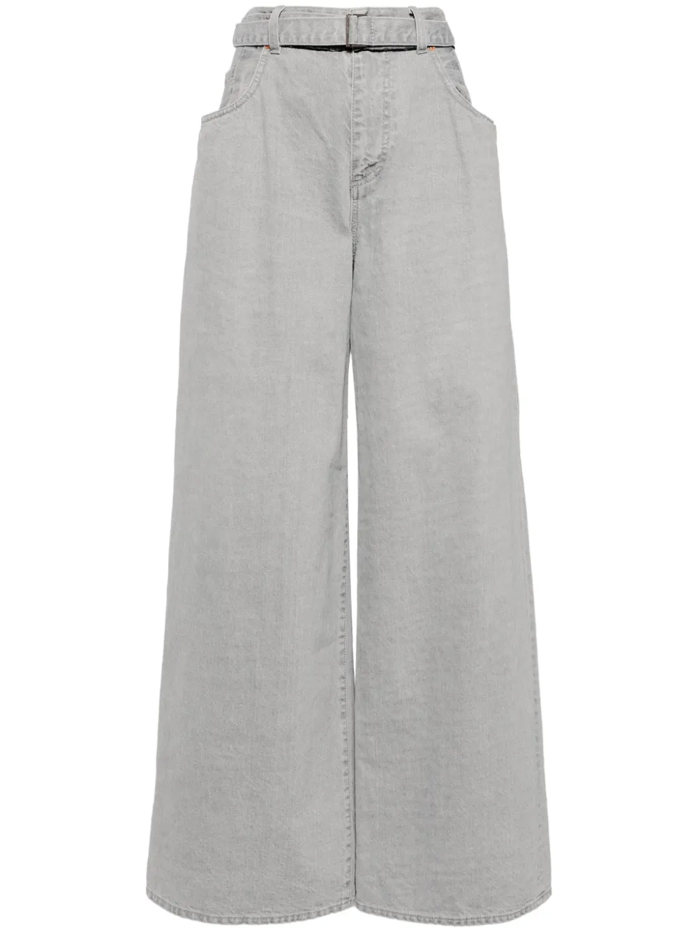 

Широкие джинсы с поясом Sacai, серый