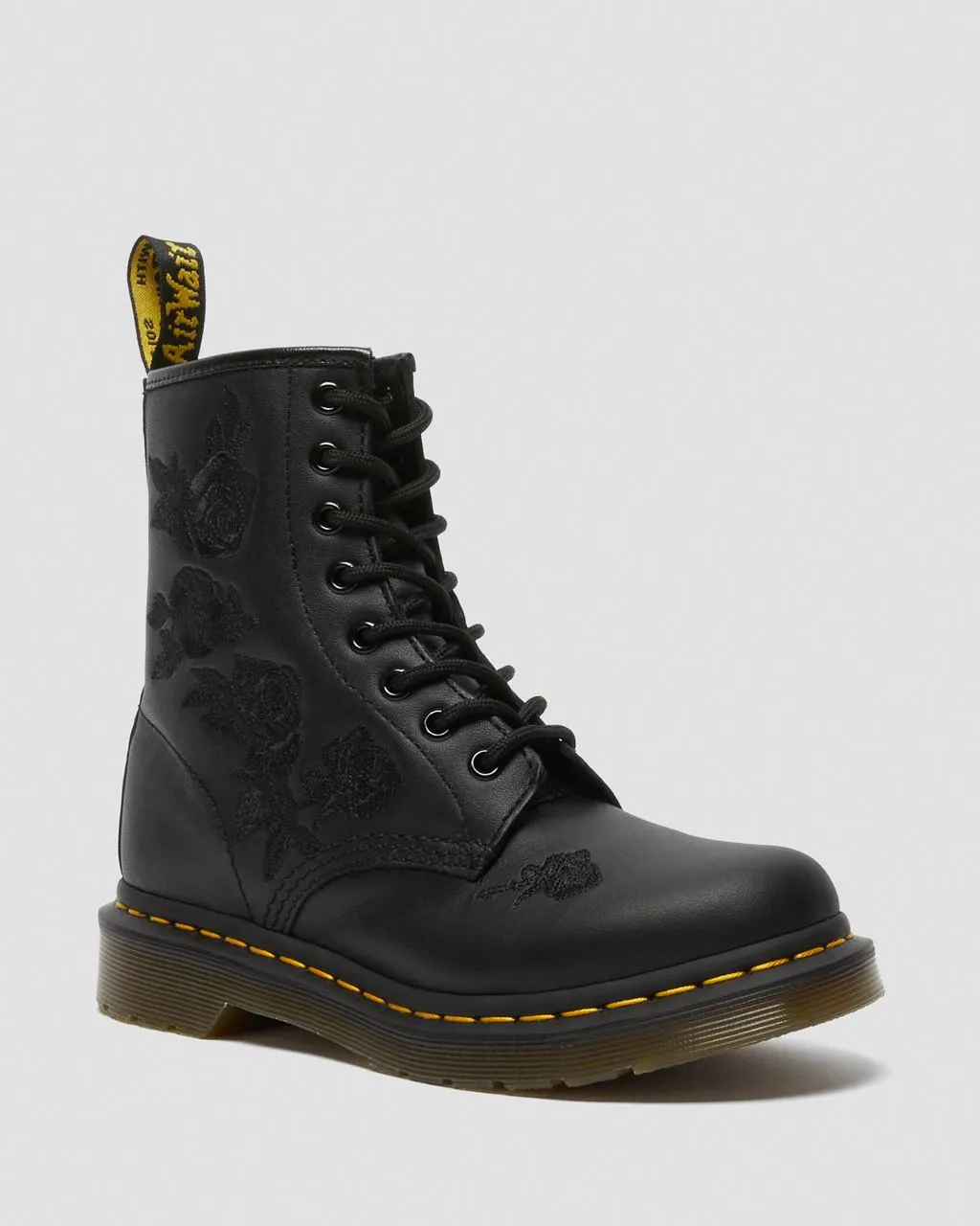 

Женские ботинки с цветочным принтом Dr. Martens 1460 Vonda Mono Mono, цвет Black — Softy T