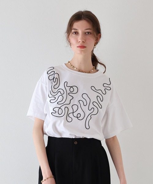 

Футболка с вышивкой шнуром J by blue, белый