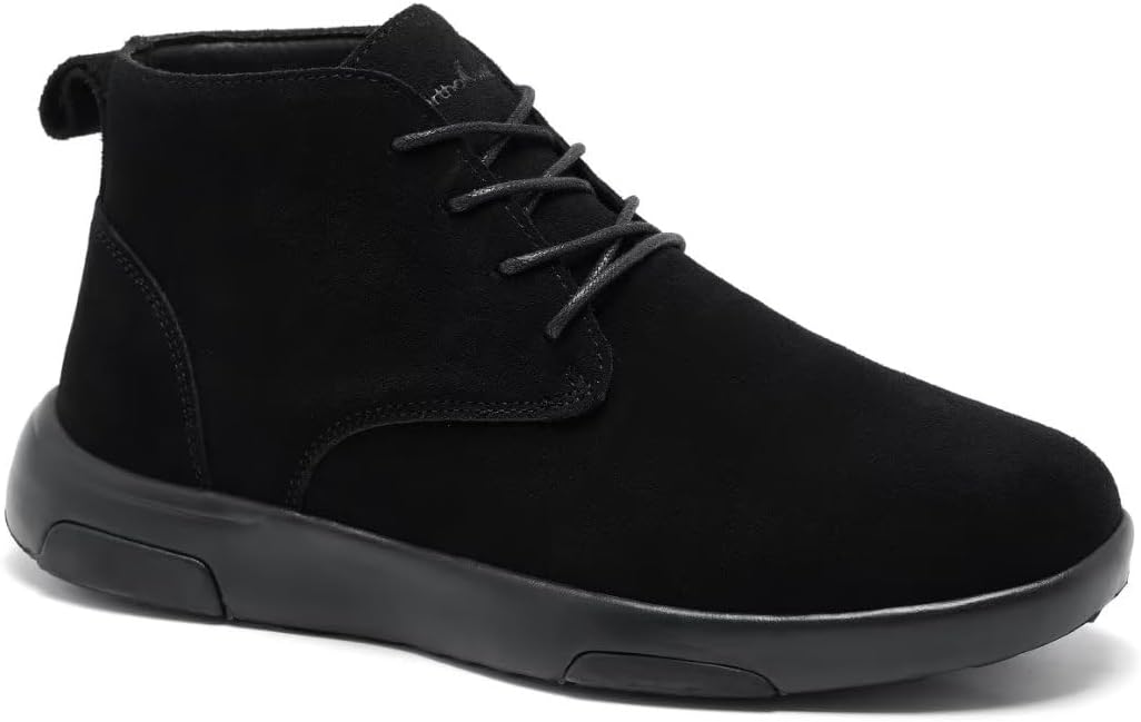 

Мужские ортопедические ботинки OrthoComfoot для щиколотки: кожаные классические оксфорды с поддержкой свода стопы при плантарном фасциите, удобные ортопедические модные кроссовки для облегчения боли в пятке, черный