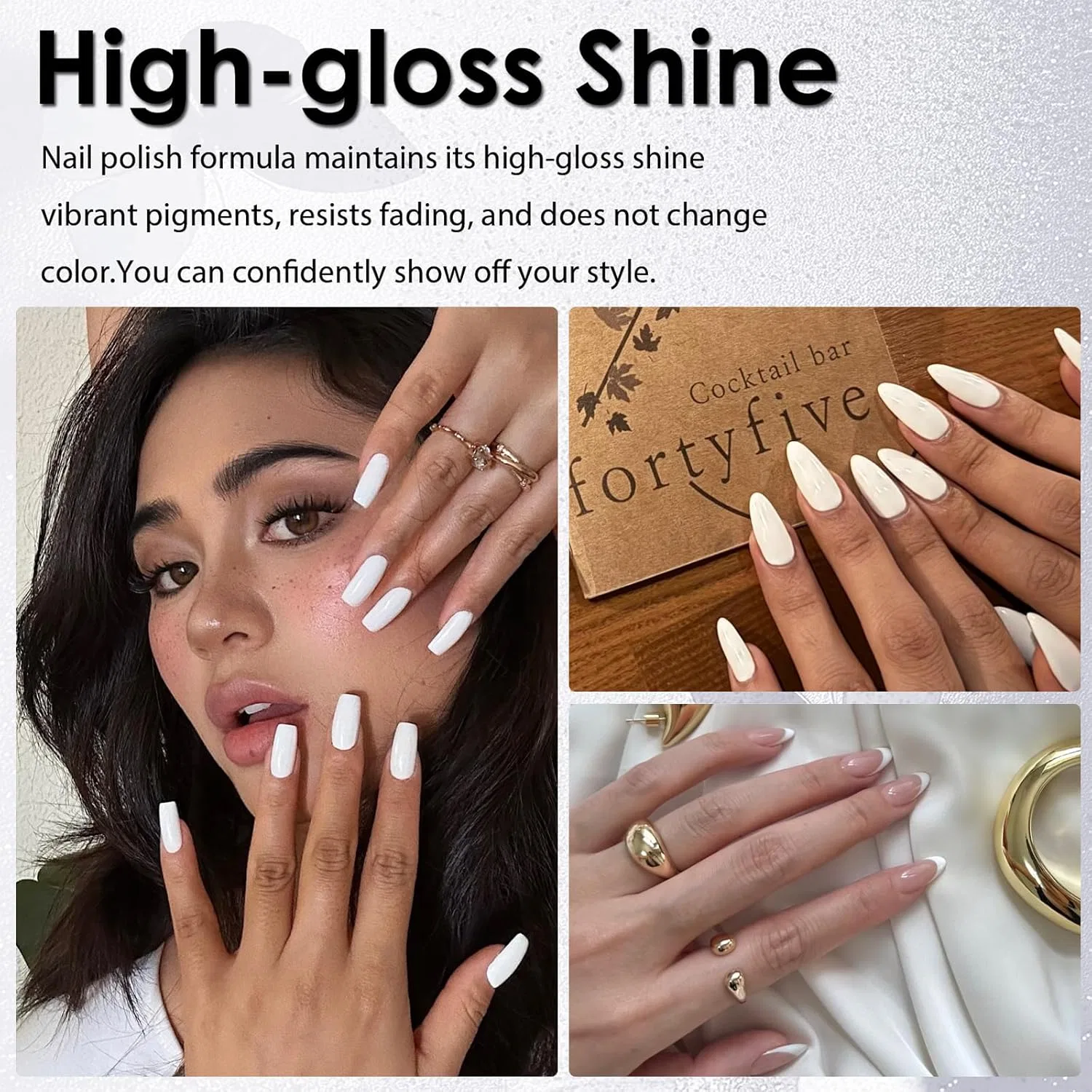 Белый лак для ногтей на водной основе, быстросохнущий, 10 мл Mrcuvaryas, Classic White — фото 3