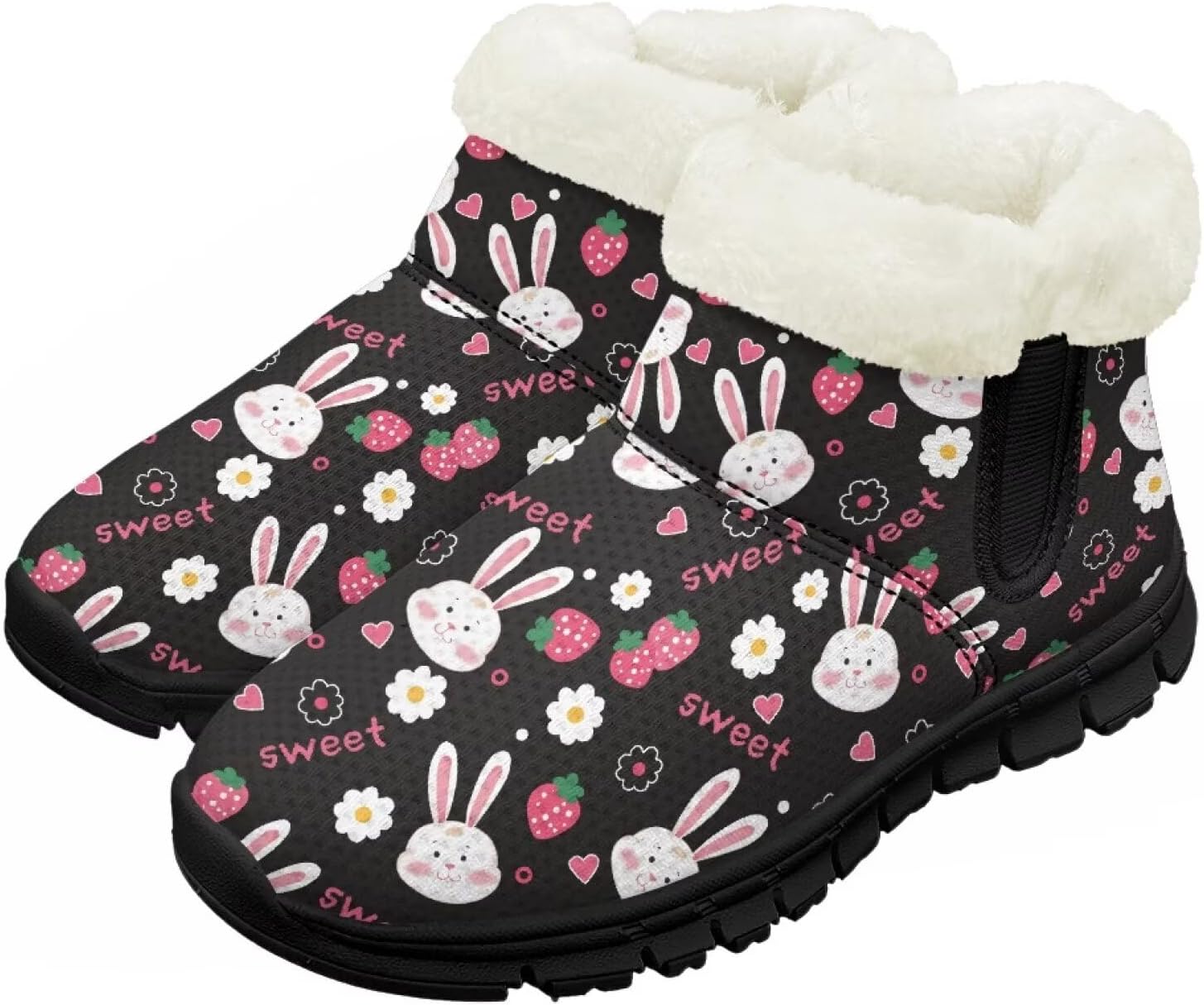 

Детские зимние сапоги для девочек, водонепроницаемые, противоскользящие, для холодной погоды, с искусственным мехом, походные ботинки Goronwyfloyd, Strawberry Ribbit