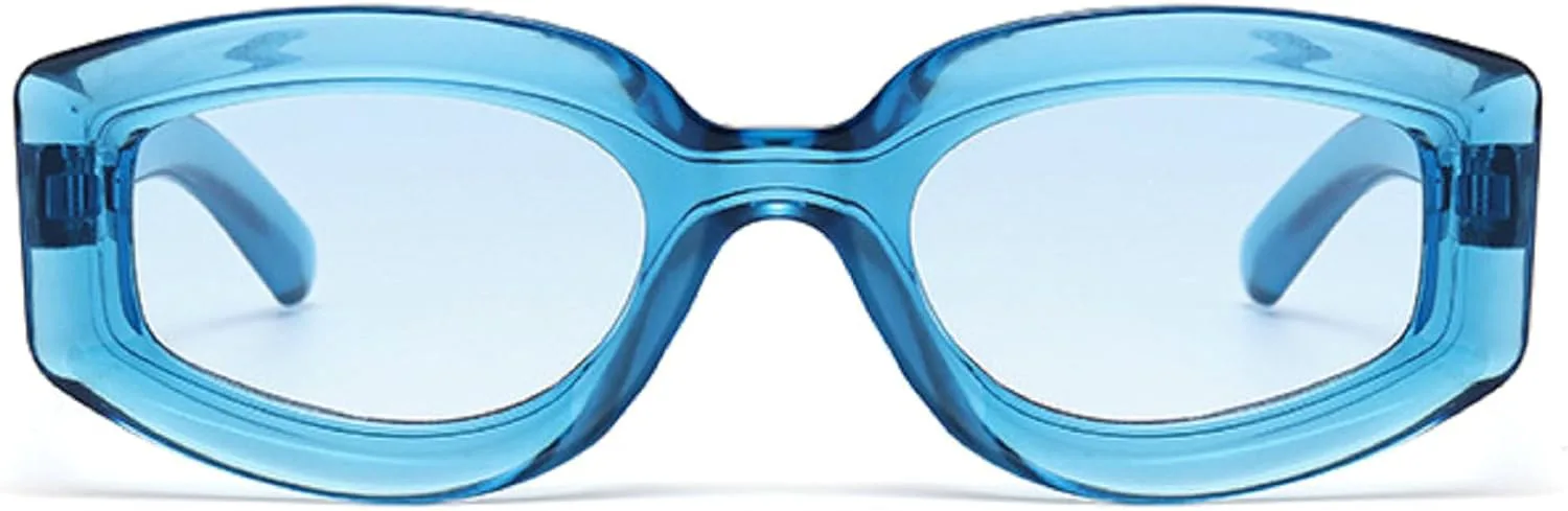 

Ретро-солнцезащитные очки овальной формы для женщин, модель «кошачий глаз», модные винтажные очки в стиле 80-х и 90-х, защита от УФ-излучения UV400 mincl, Blue