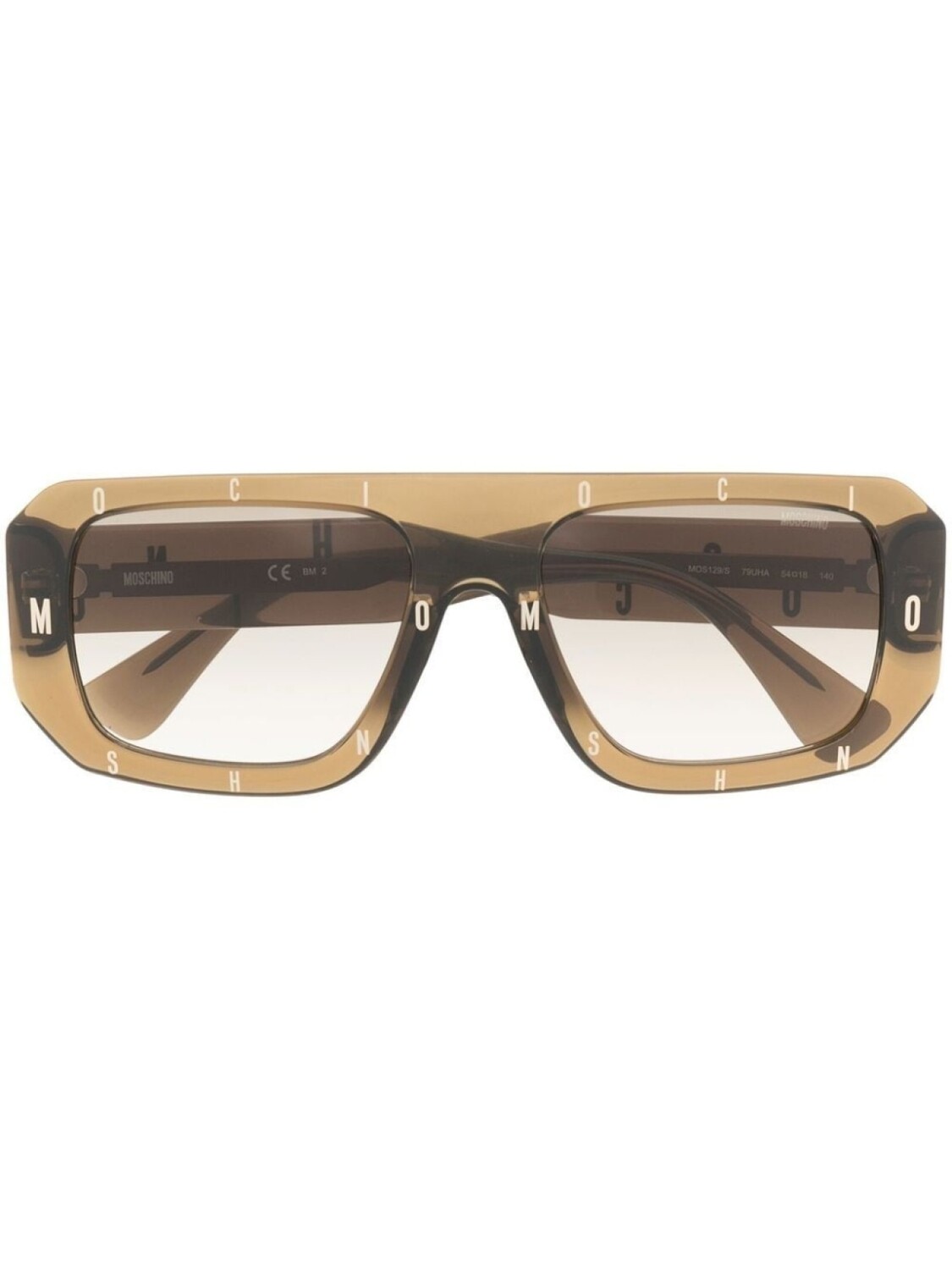 

Moschino Eyewear солнцезащитные очки в массивной оправе, коричневый