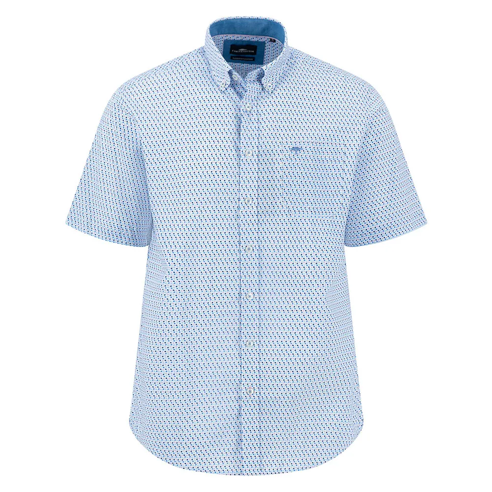 

Рубашка с коротким рукавом Fynch Hatton Summer Poplin Print, синий