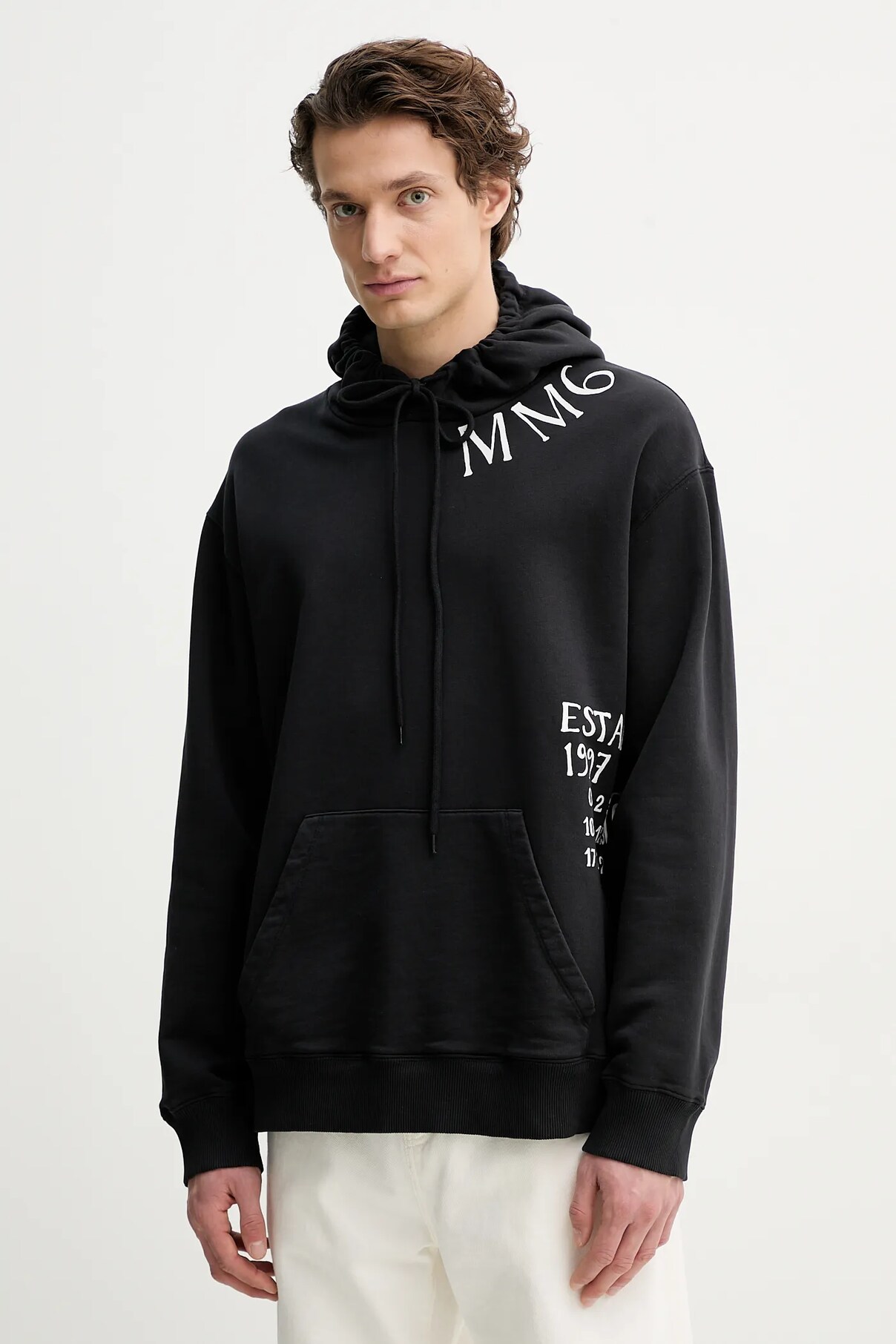 

Хлопковая толстовка Mm6 Maison Margiela, черный