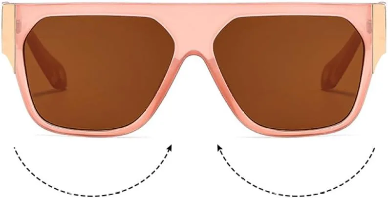 

Солнцезащитные очки с ажурной конструкцией, большие квадратные линзы, зеркальные линзы, женский стиль, градиентные оттенки, защита от УФ-излучения UV400 LJTJTAV, Pink