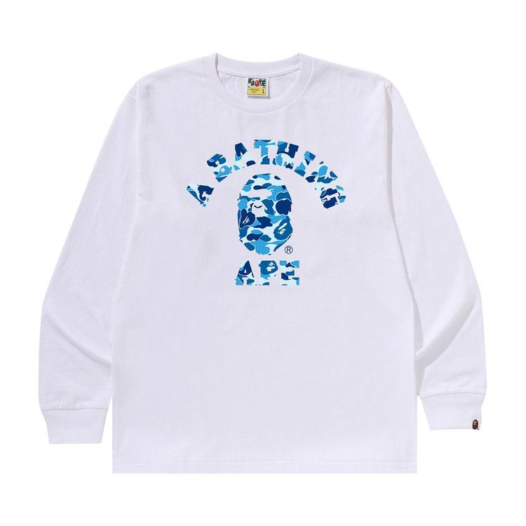 

Футболка BAPE ABC Camo College Long-Sleeve Tee, White/Blue