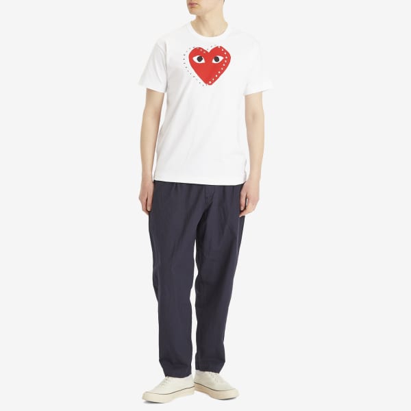 Футболка с большим сердцем и заклепками Comme Des Garçons Play, мультиколор — фото 4