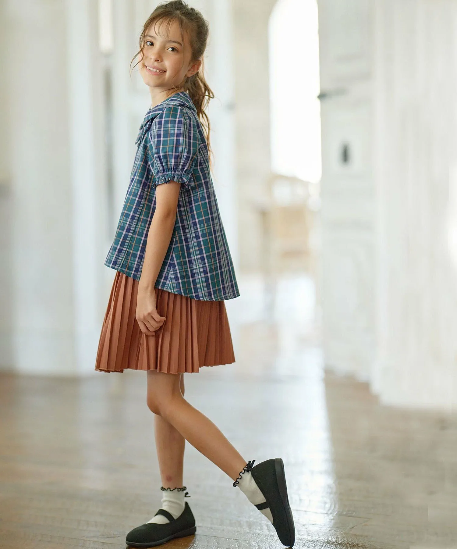 Брюки Плиссированные юбки из трикотажа TC Kids Suite, Brown tones [030] — фото 2