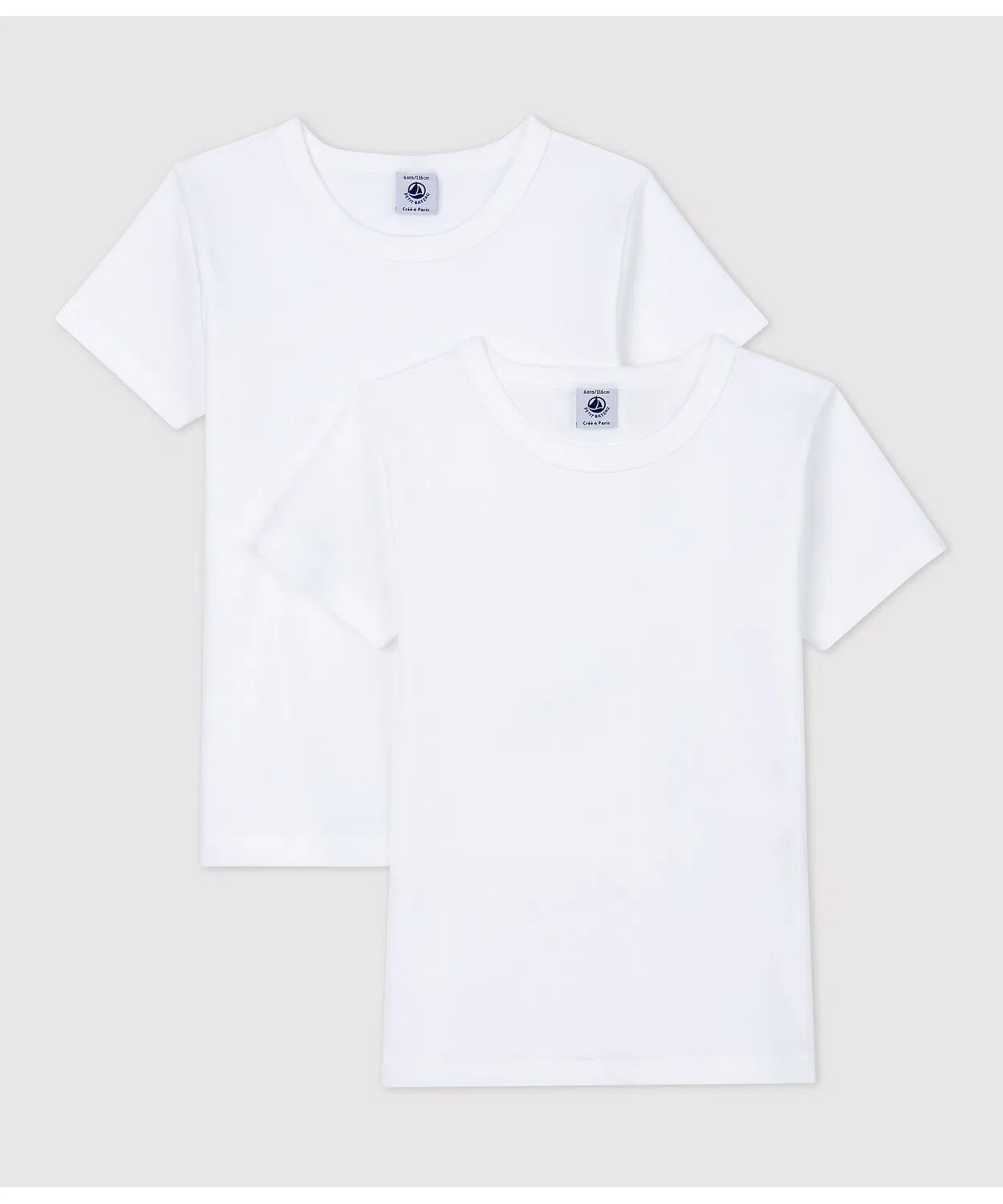 Футболка с коротким рукавом Petit Bateau 2 штуки белый