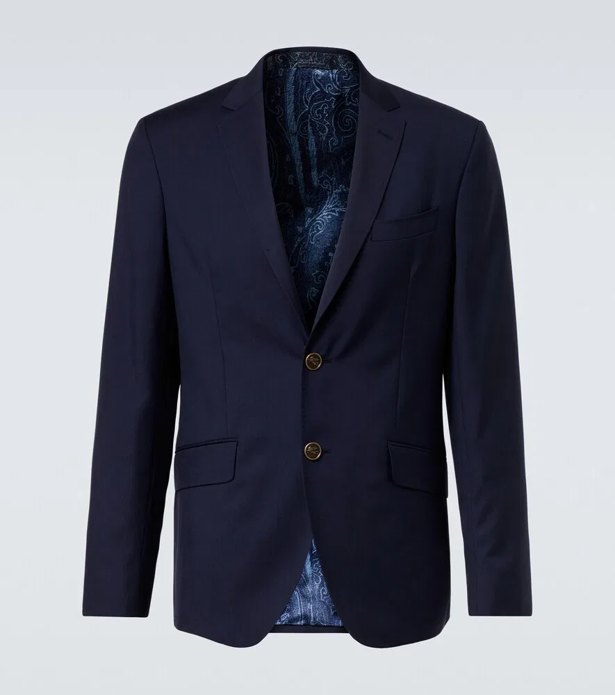 Шерстяной блейзер Etro, синий