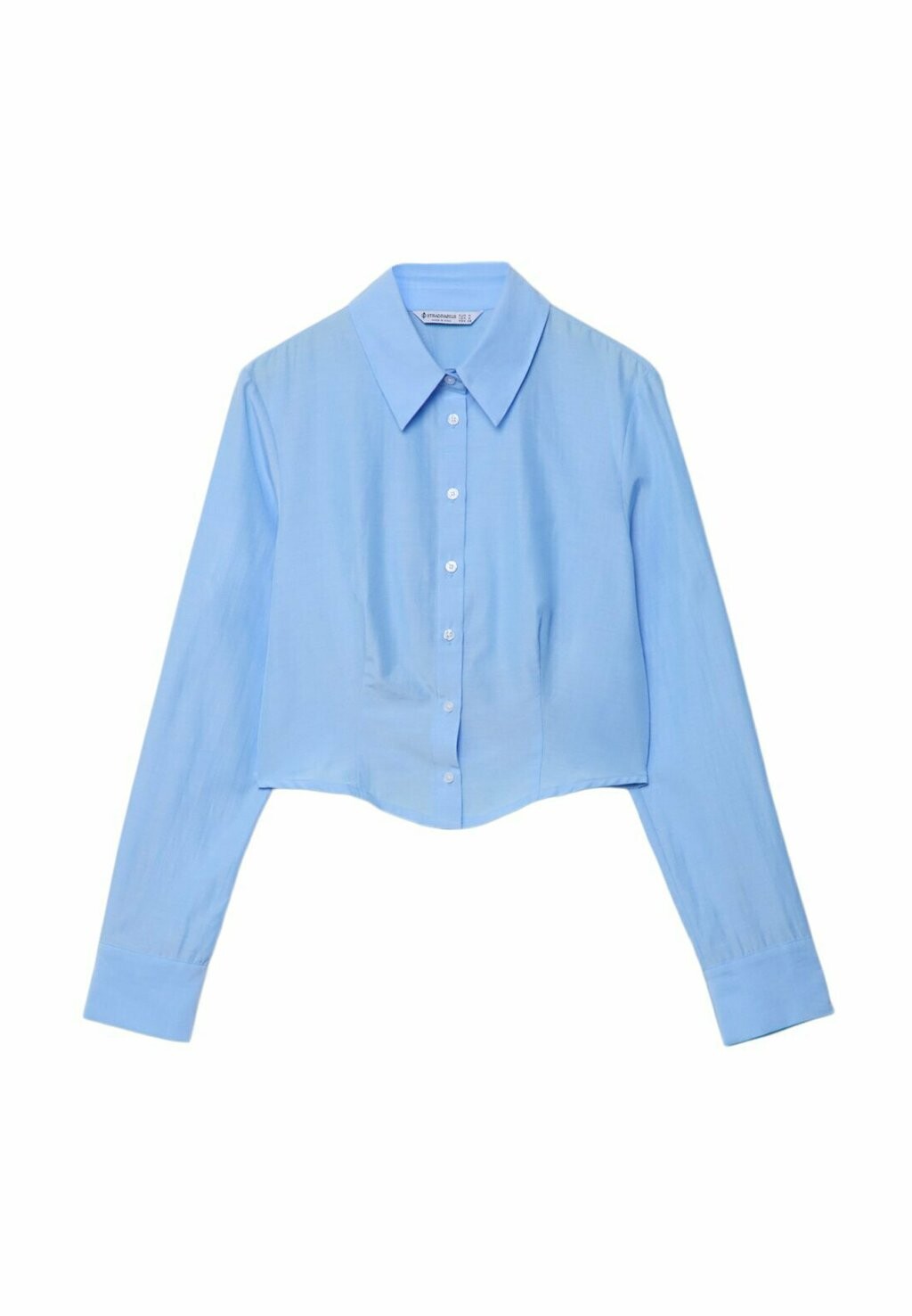 

Блузка на пуговицах BASIC CROPPED Stradivarius, светло-голубой