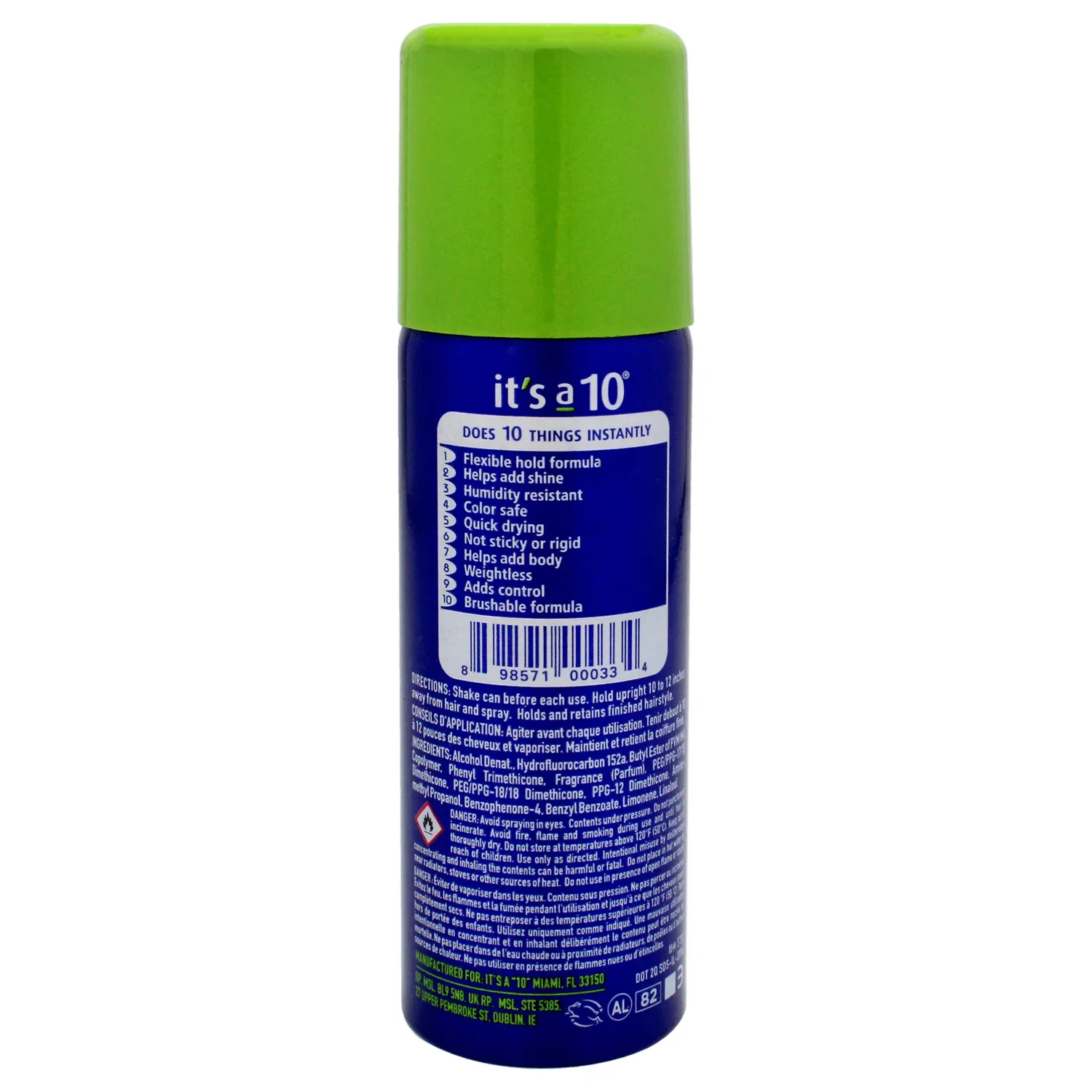 Спрей для фиксации прически Miracle Finishing Spray от Its A 10 для мужчин и женщин - 1,7 унции (50 мл), Clear — фото 2
