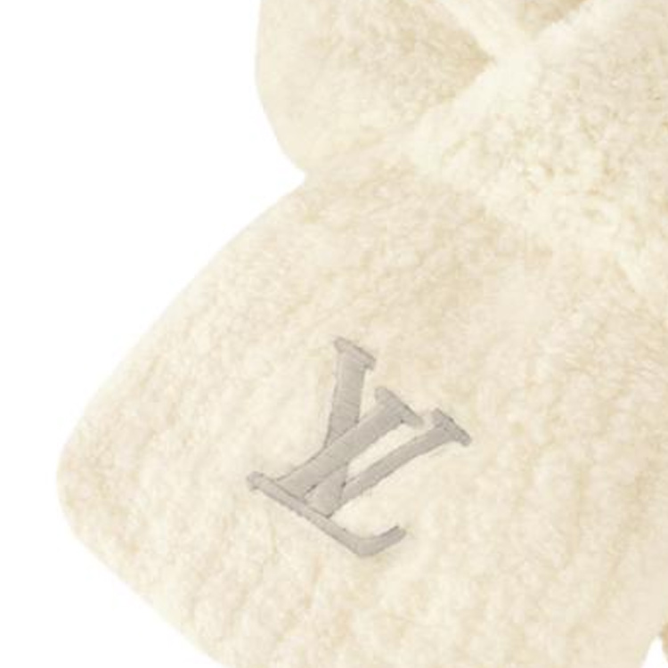 

Шерстяной вязаный шарф мужской бежевый LOUIS VUITTON