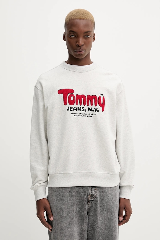 

Хлопковая толстовка Tommy Jeans, серый