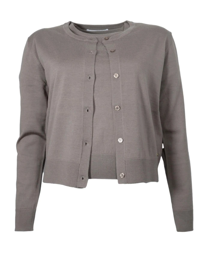 

Свитер ажурной вязки с подходящей футболкой Kaos, серый