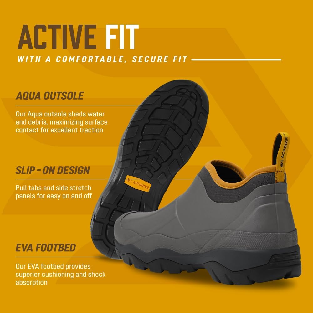 Мужские резиновые сапоги LaCrosse Alpha Muddy 4.5 с водонепроницаемой резиной, конструкцией типа 'на пуантах' и стелькой EVA, 14 Graphite — фото 3