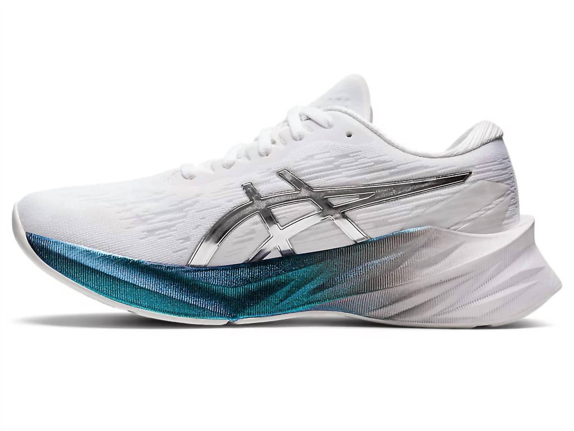 Женские кроссовки Novablast 3 в платиново-белом чистом серебре Asics — фото 2