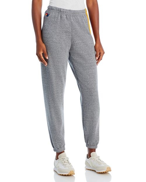 

Спортивные штаны в радужную полоску Aviator Nation, цвет Heather Gray/Classic Stripe