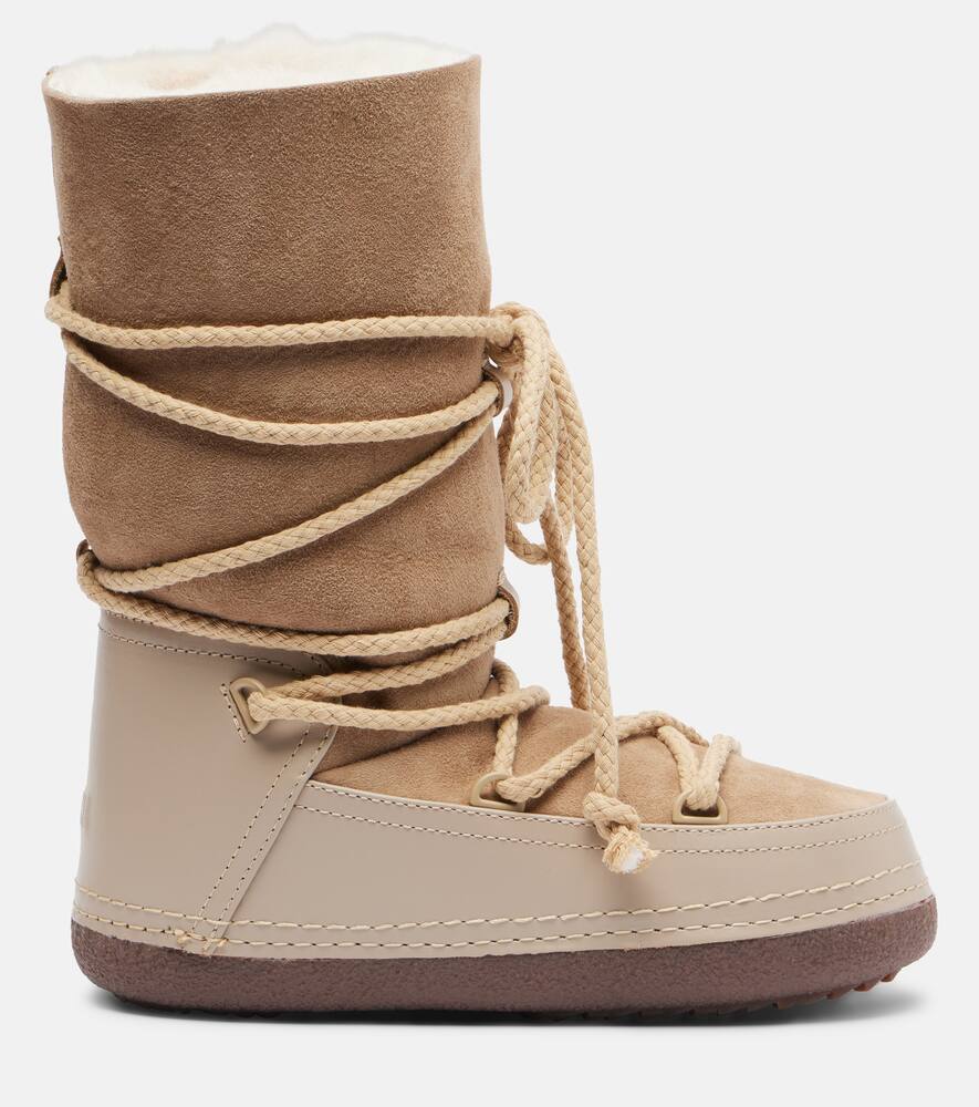 Классические замшевые зимние ботинки с овчиной Inuikii, Beige — фото 4