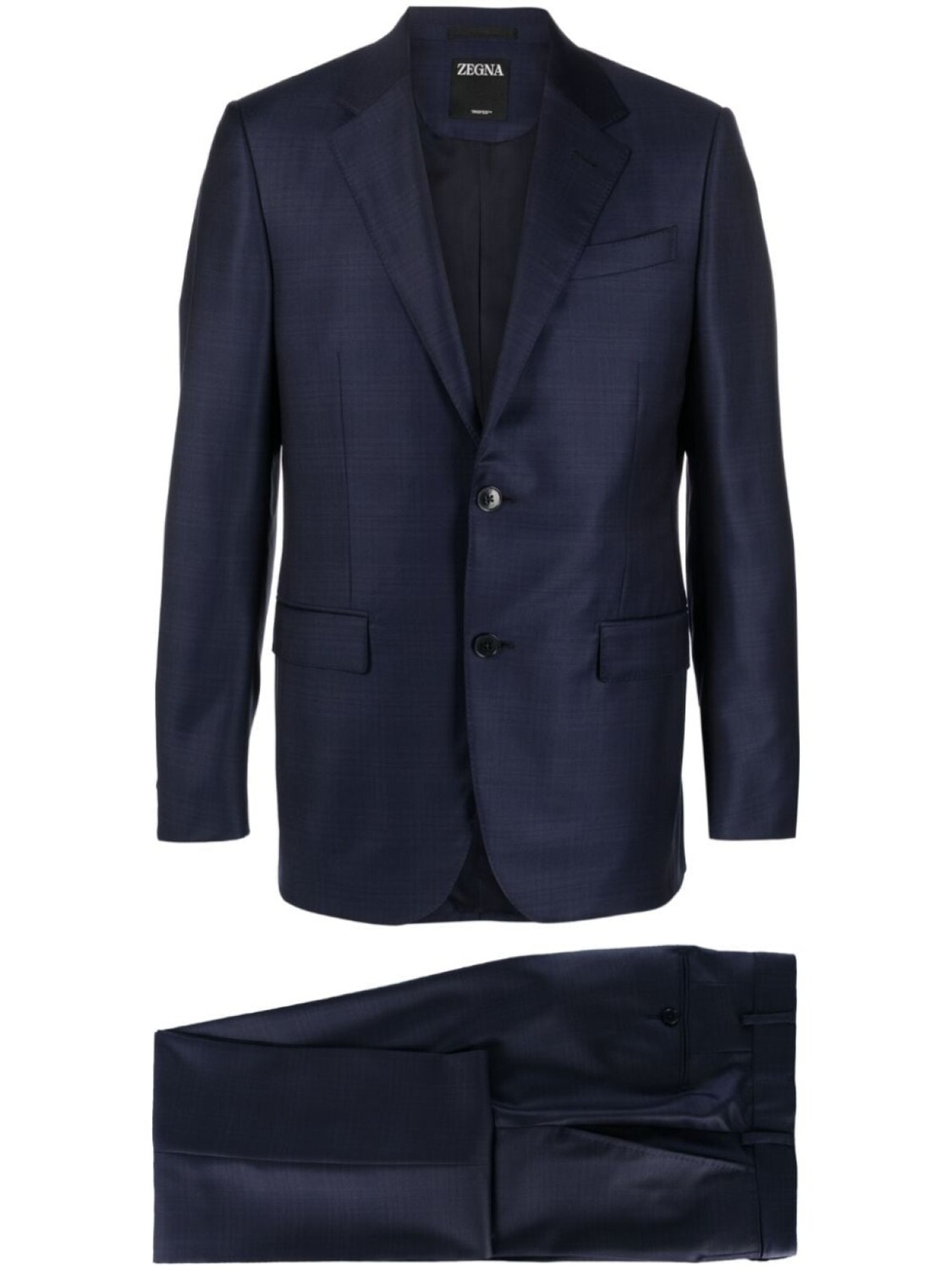 

Zegna шерстяной костюм в клетку, синий