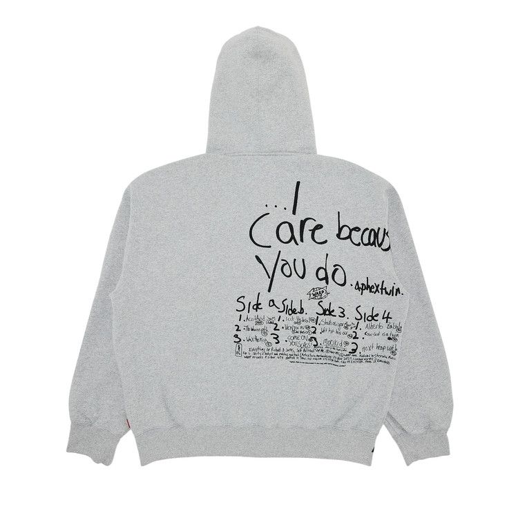 Толстовка Supreme x Aphex Twin Zip Up Hooded Sweatshirt, Heather Grey — фото 2