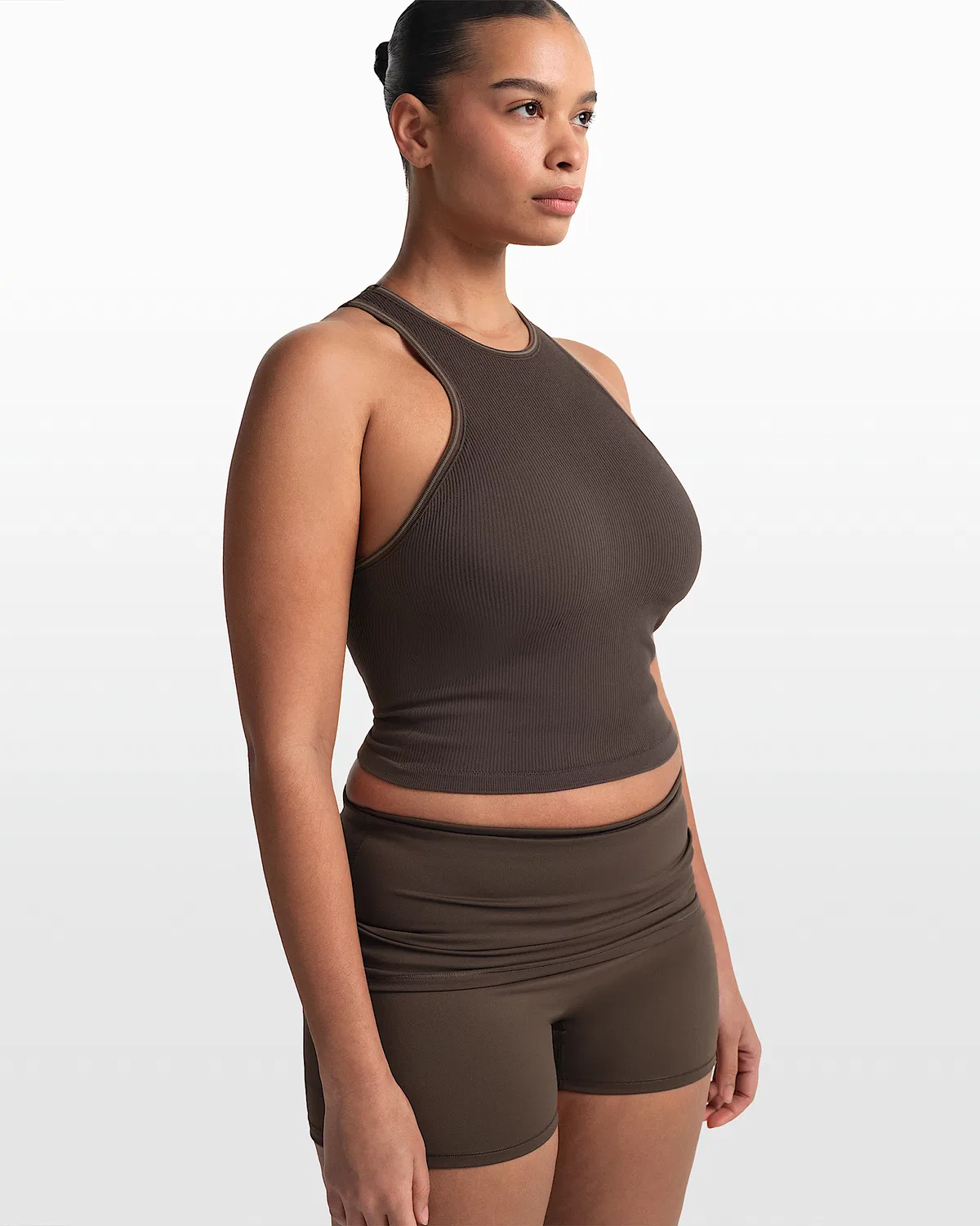 Женский топ-борцовка NikeSKIMS Ribbed Seamless, NSKM Phoenix/NSKM Truffle — фото 3