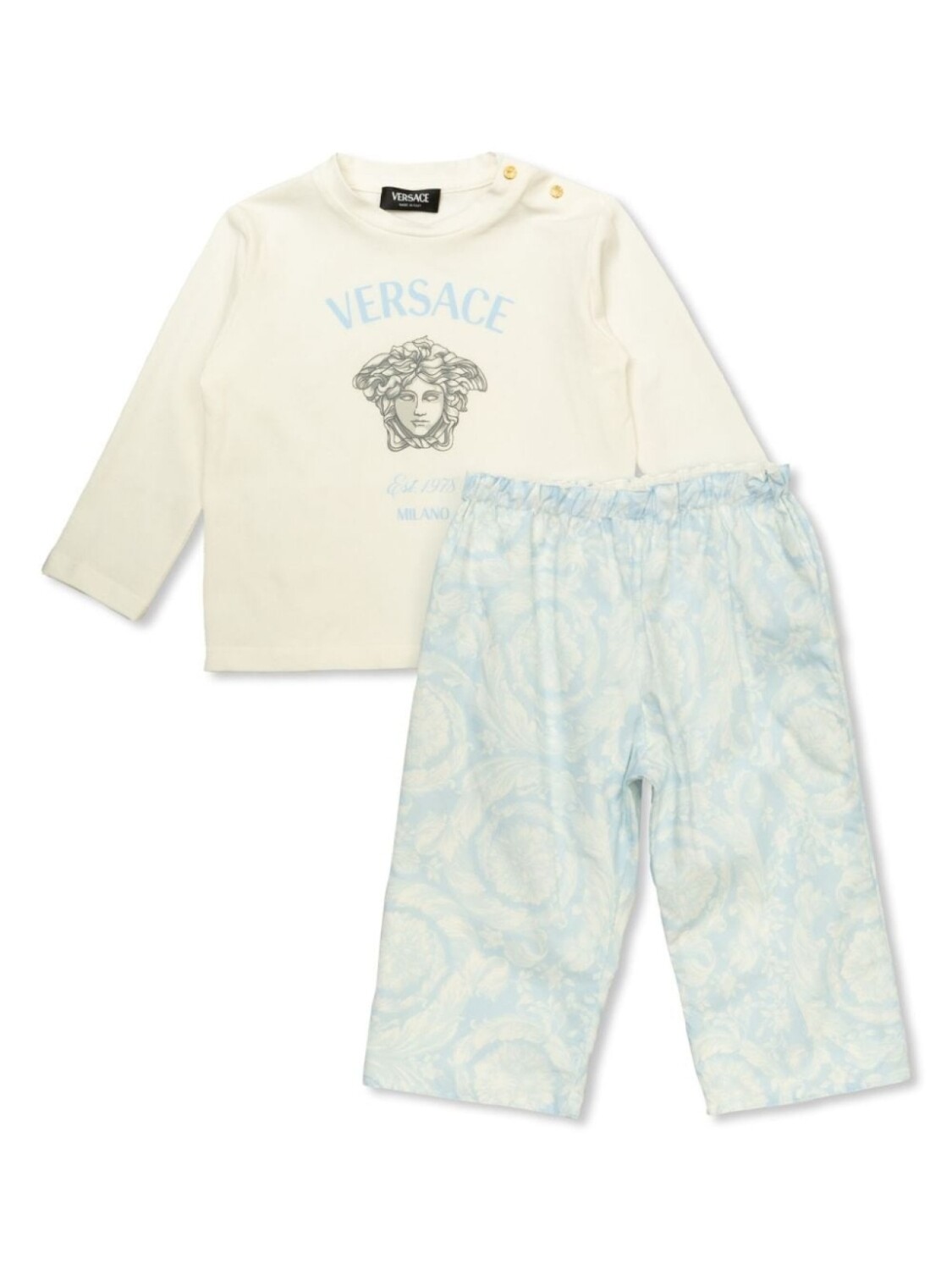 

Versace Kids хлопковые брюки с мотивом «Голова Медузы» (комплект из двух штук), синий