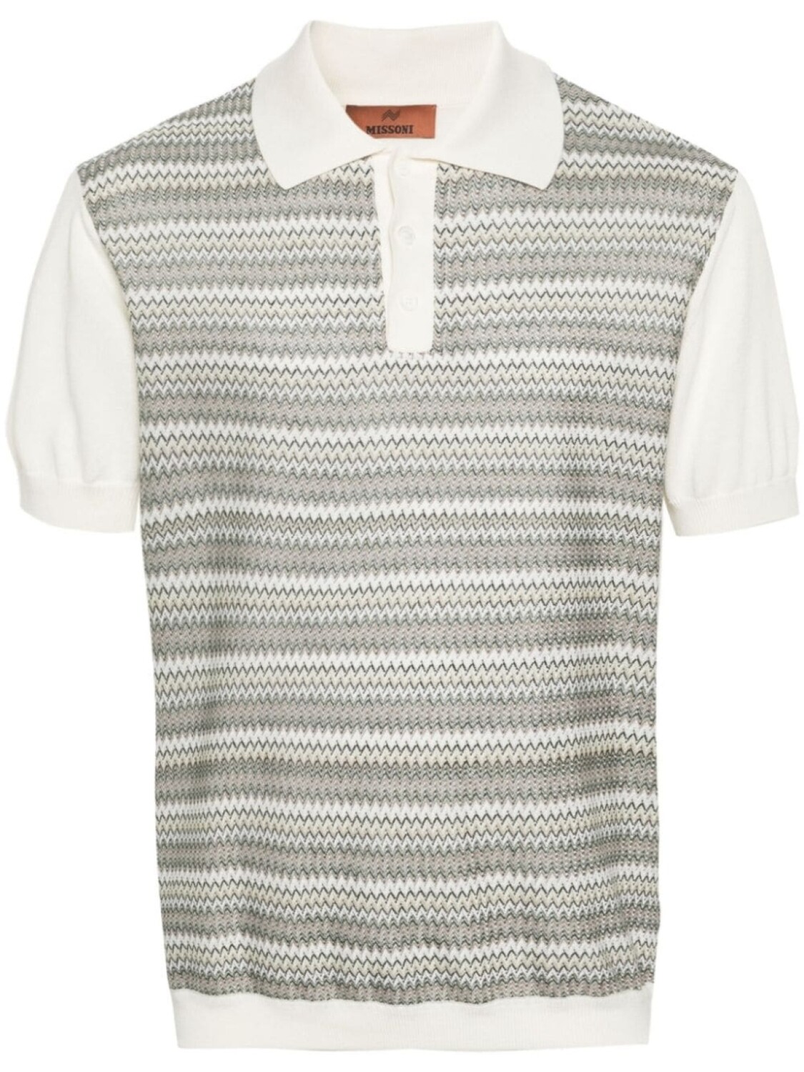 

Missoni трикотажная рубашка поло с узором зигзаг, нейтральный цвет