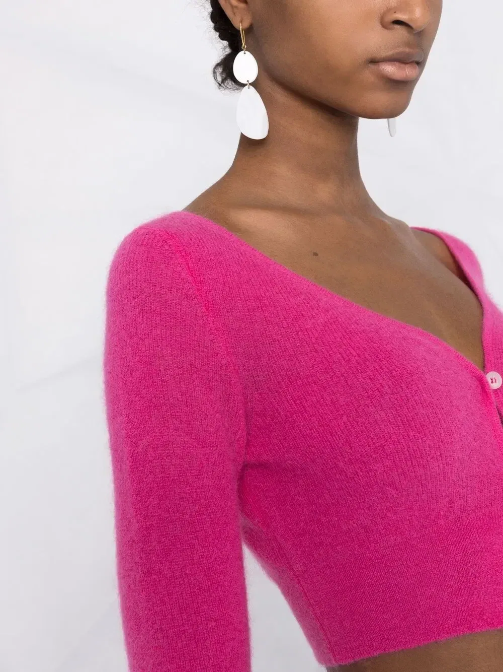 Укороченный жакет Le Cardigan Alzou JACQUEMUS, розовый — фото 3