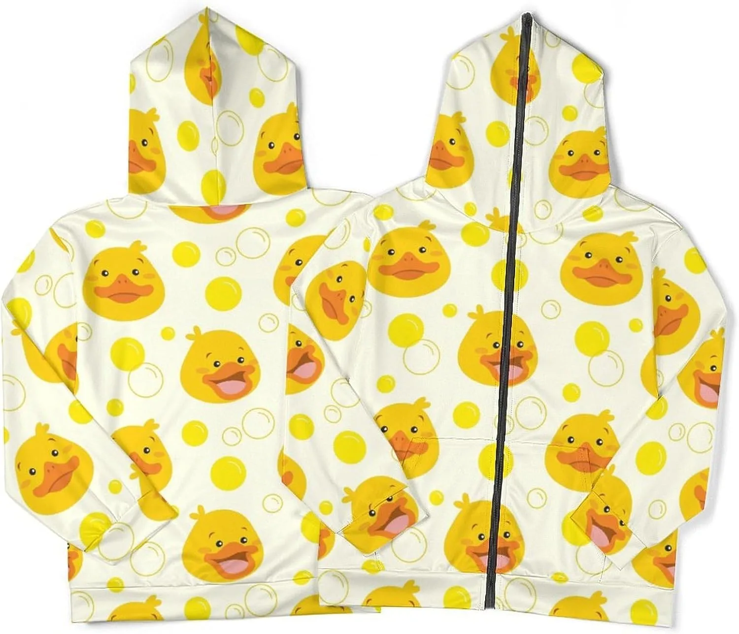 Мужская худи с принтом Rubber Ducks, свободная, с карманами и молнией — фото 4